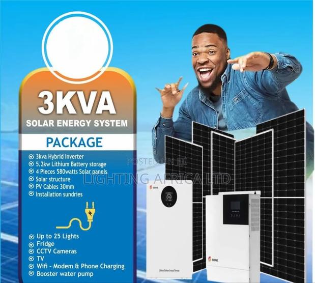 3.3kva Inverter - 5.12kwh Lithium Battery-(4)580w Solar Panels Package