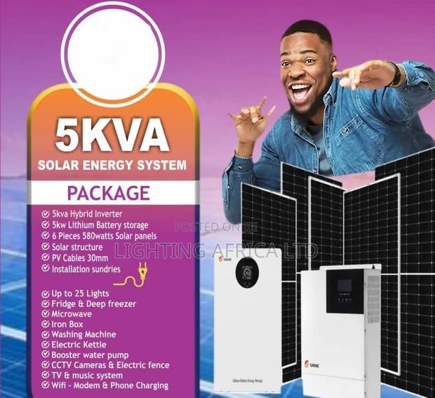 Smart Home 5kva Hybrid Inverter + 5.12kwh Lithium Battery Home Kit
