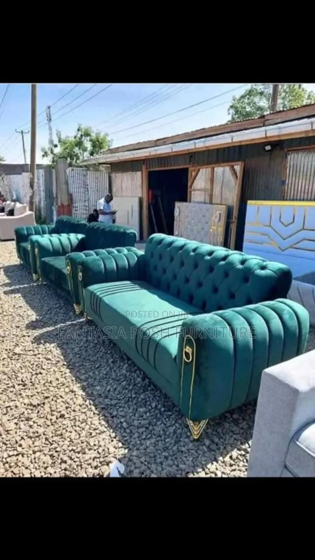 3+2 Elegant Button-Tufted Sofa With Modern Accents - main view