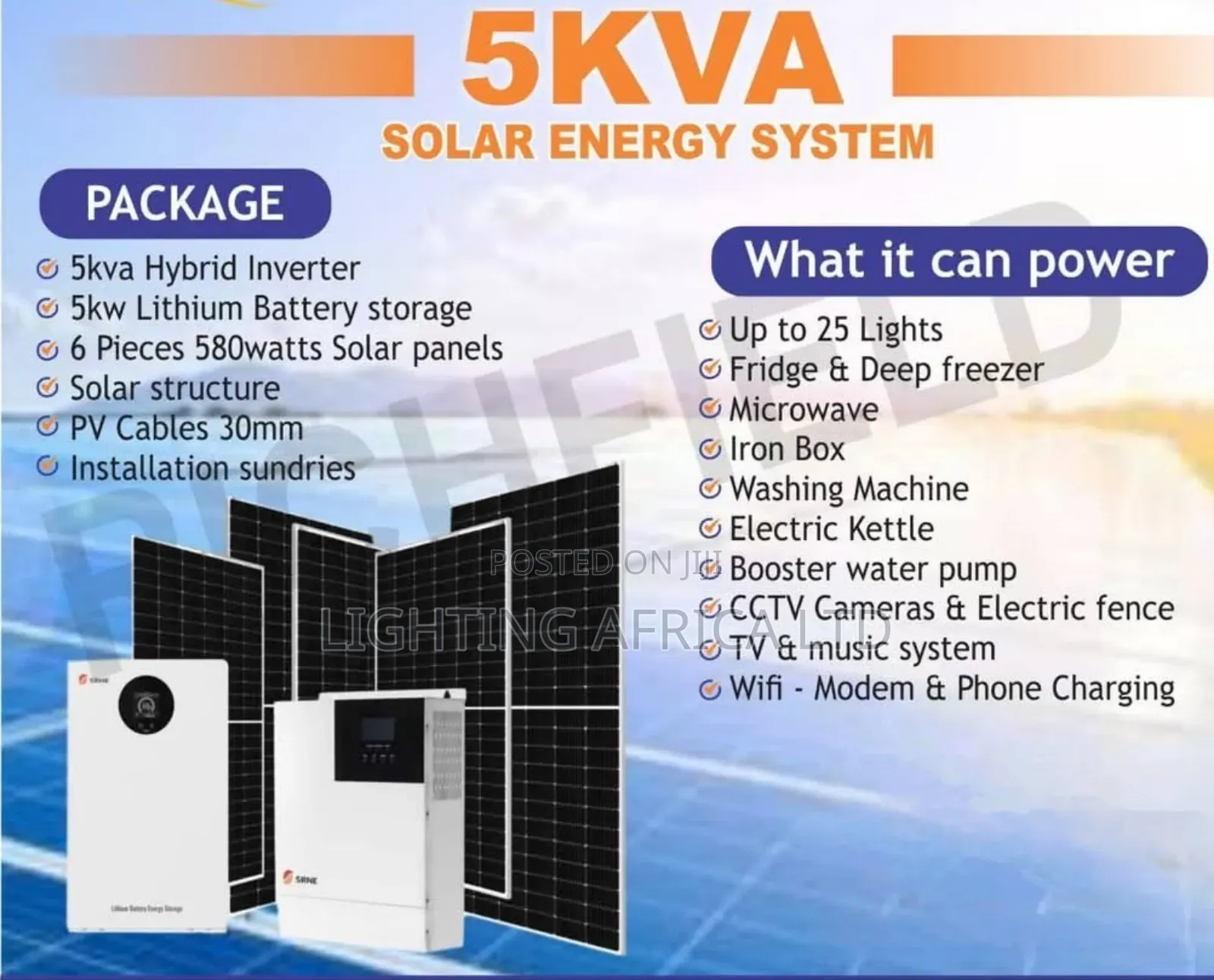 5kva Inverter With 5.12kwh Lithium Battery Off-Grid Kit