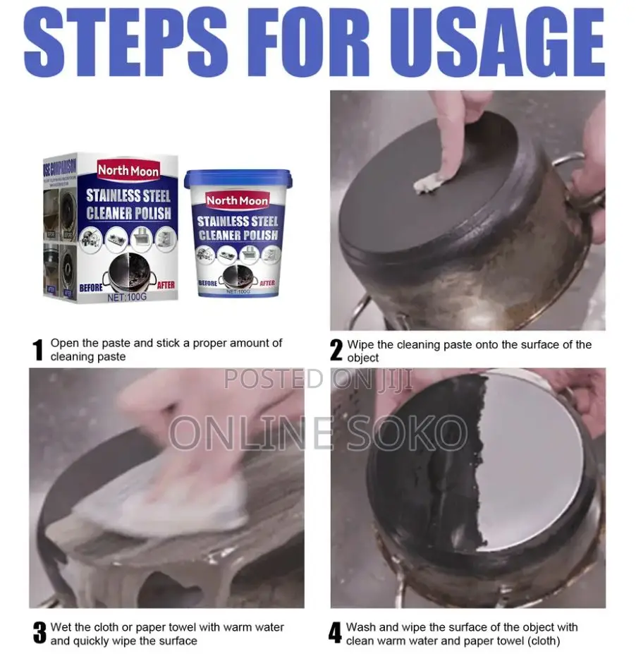 Stainless Steel Cleaner Polish Stain Remover Paste Cream