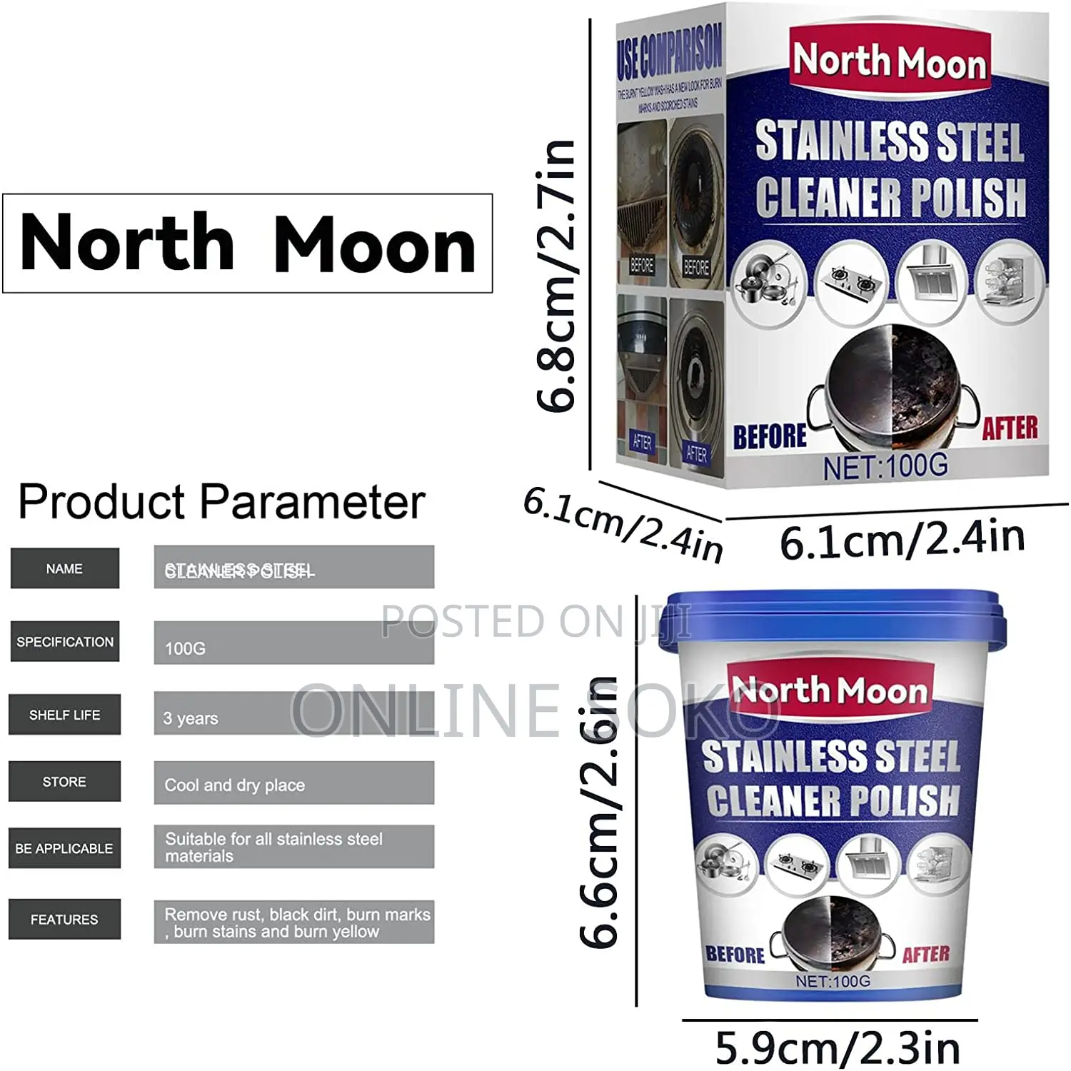Stainless Steel Cleaner Polish Stain Remover Paste Cream