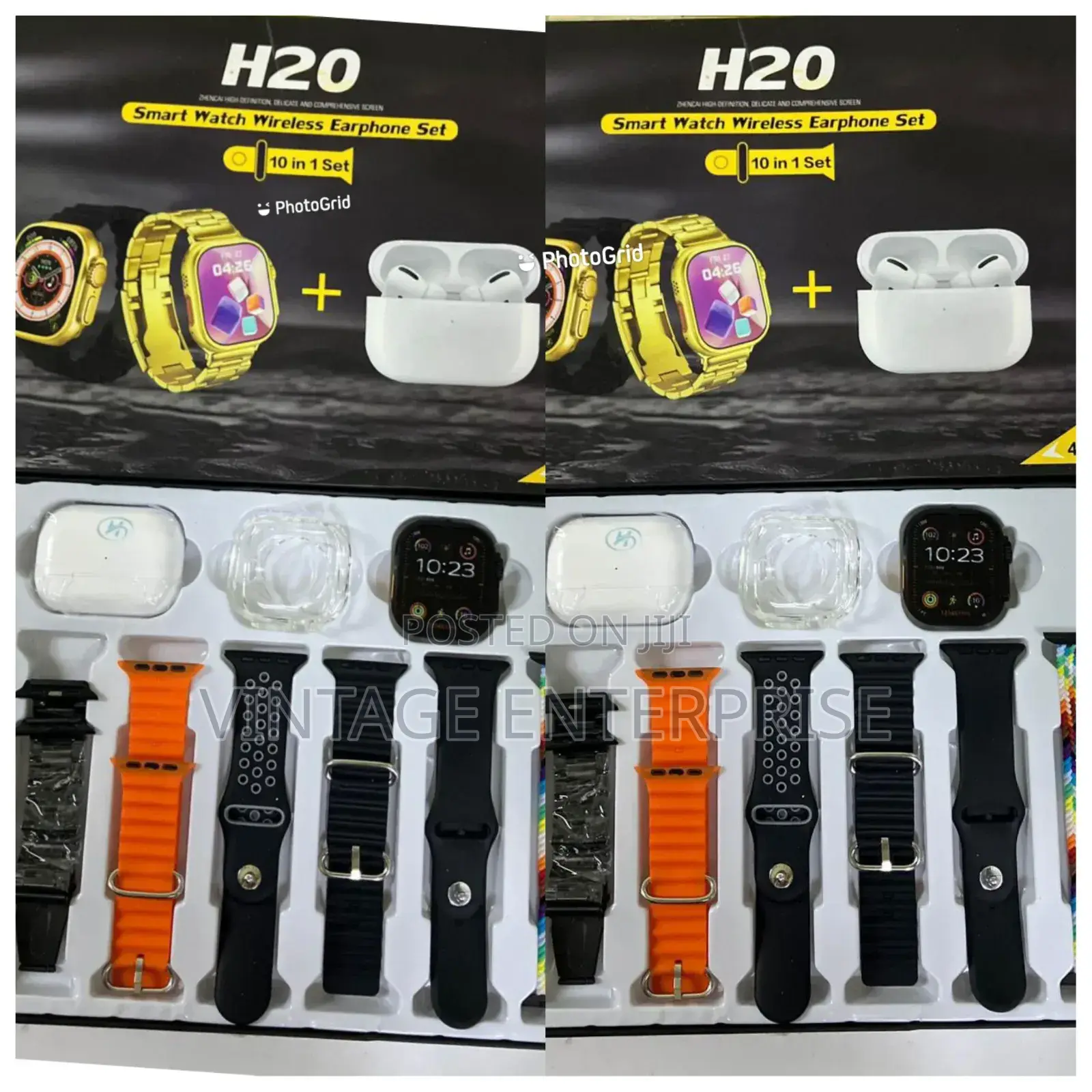 H20 Ultra Smart Watch With Wireless Bluetooth Earphones