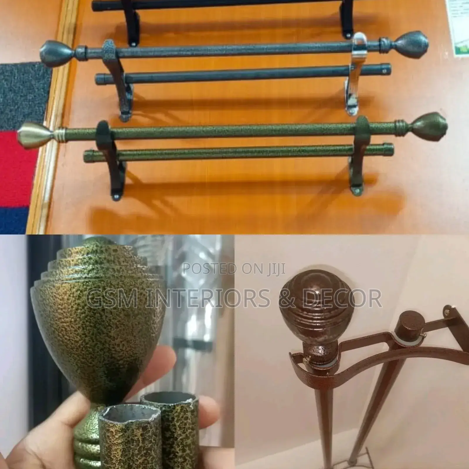 Jua Kali Powdered Curtain Rods and Rails