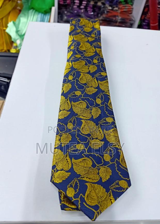 Navyblue Gold Vintage Executive Tie Sets - thumbnail 3