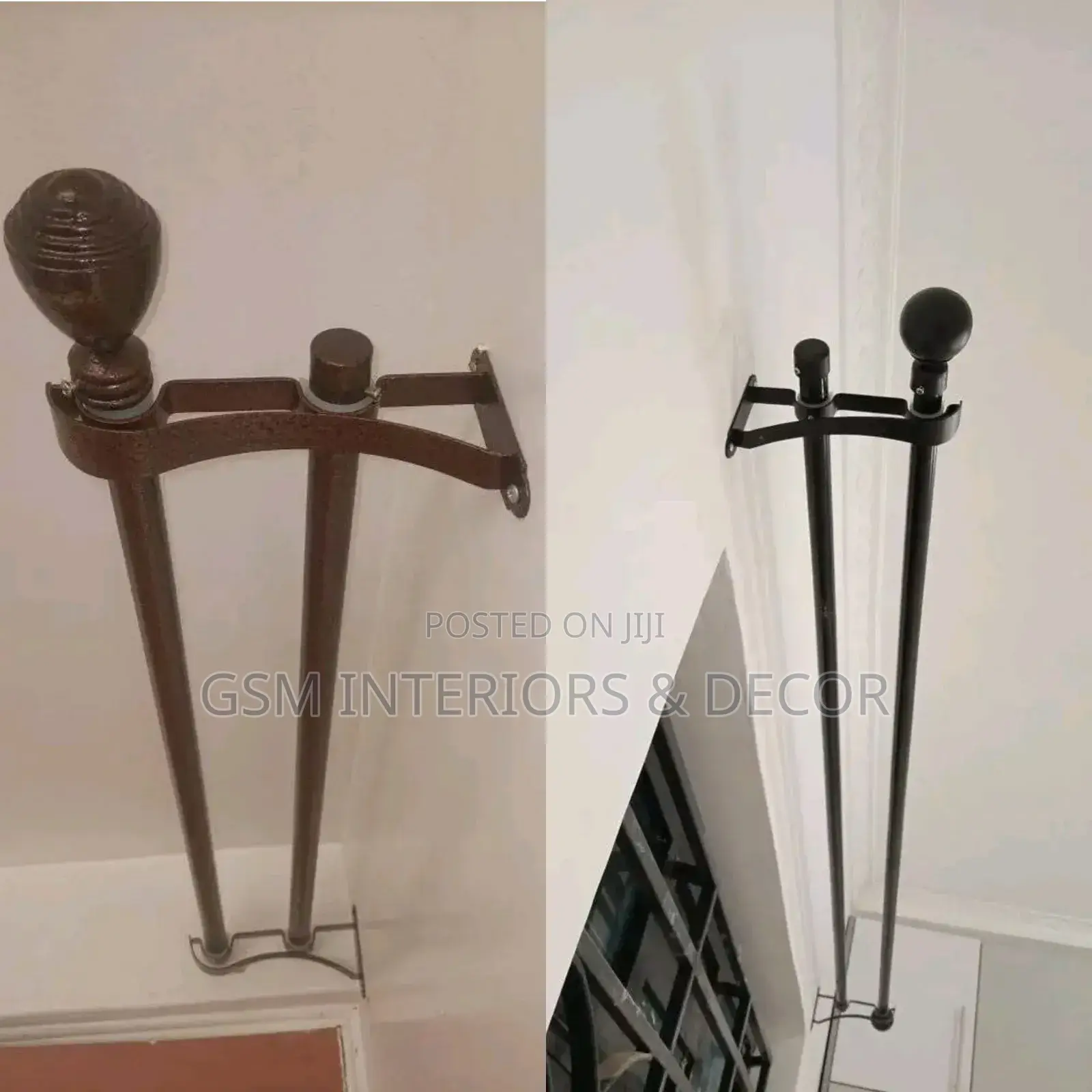 Local or Jua Kali Curtain Rods Black