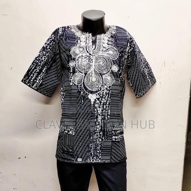 Black and White Shirt With Embroidery - main view