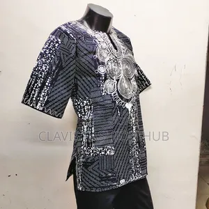 Black and White Shirt With Embroidery