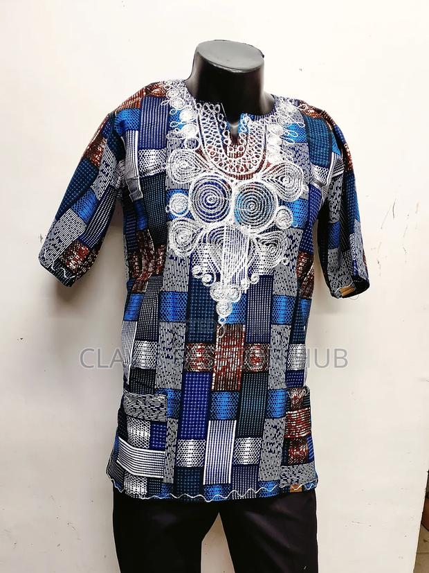 Blue and Orange Shirt With Embroidery - thumbnail 2