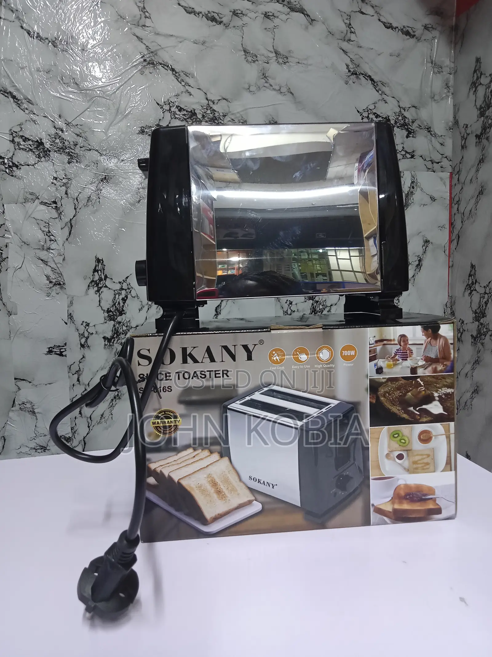 Sokany Electric 2 Slice Bread Toaster - Black