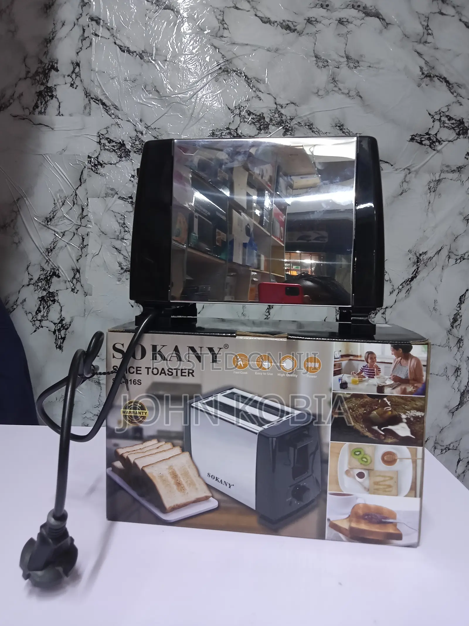 Sokany Electric 2 Slice Bread Toaster - Black