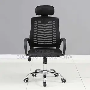 Office Chair: Ergonomic Fabric Desk Chair With Head Support