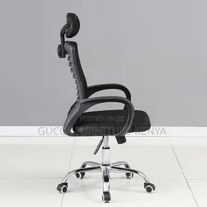 Office Chair: Ergonomic Fabric Desk Chair With Head Support