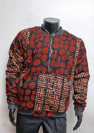 Ankara Bomber Jacket Maroon