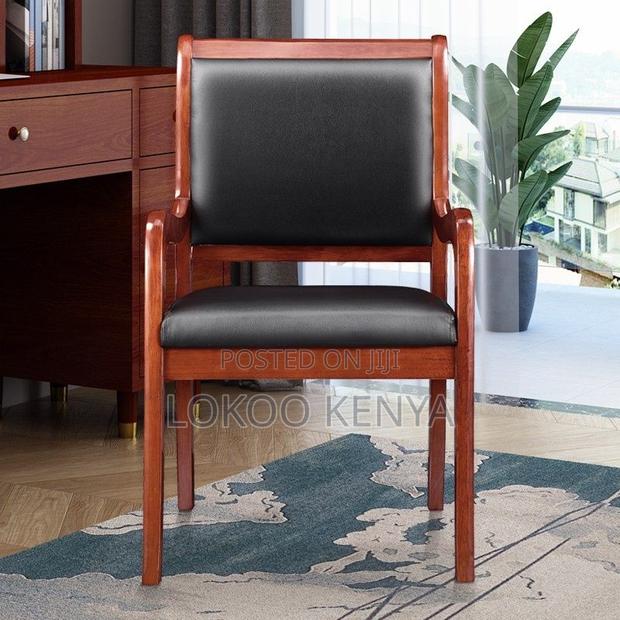 Office Chair: Wooden Arms Executive Office Chair