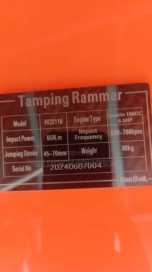 6.5 Hp 4 Stroke Gas Impact Jumping Jack Rammer