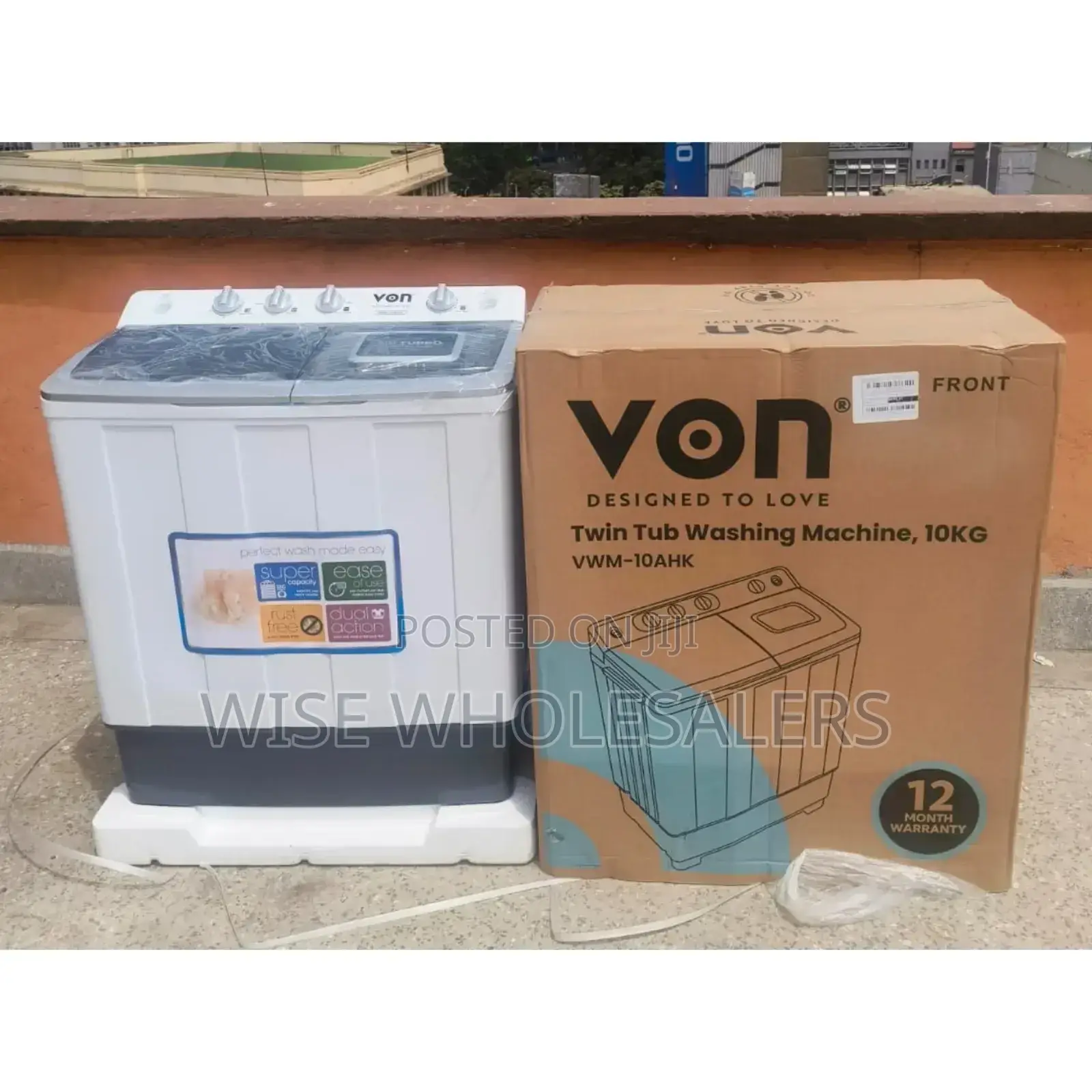 Von 10 KGS Von Twin Tub Washing Machine