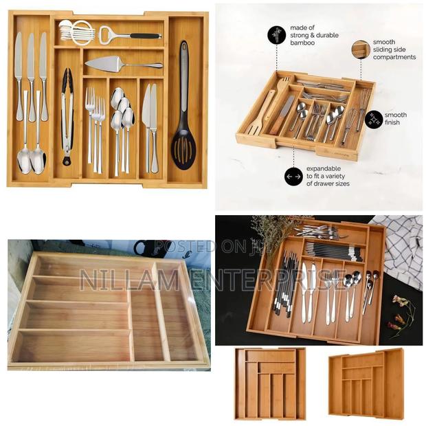 Multifunctional Bamboo Drawer Organizer* - main view
