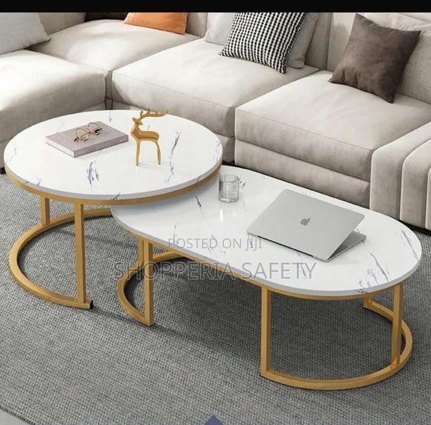 Glass Toping Nesting Coffee Table -Whiute