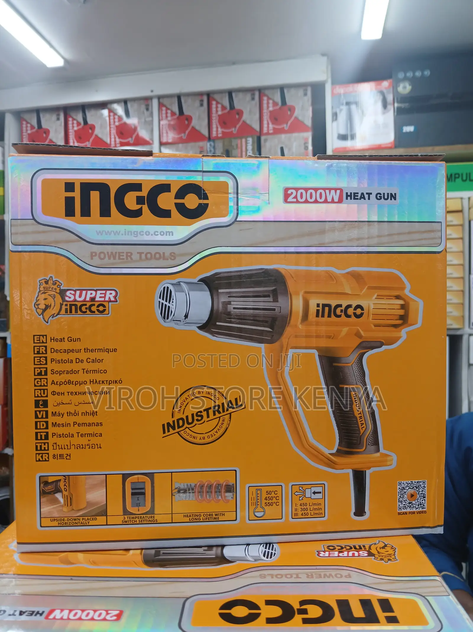 Ingco Heat Gun - Hot Air Gun Kit 2000w