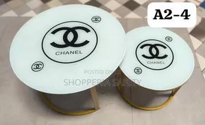 Circular 2in1 Coffee Table With Glass Topping- Marble Effect