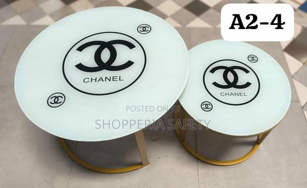 Circular 2in1 Coffee Table With Glass Topping- Marble Effect