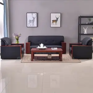 Sofas: Compact 5-Seater Leather Executive Sofa Lobby Set