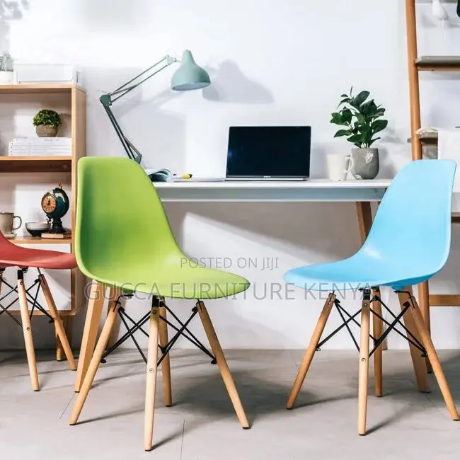 Office Chair:Eames Plastic and Wood Ergonomic Desk Chair