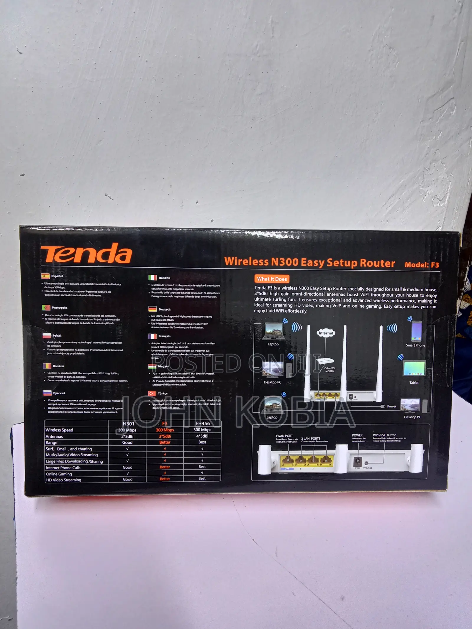 Tenda F3 300mbps Wireless 3 Antennae Router