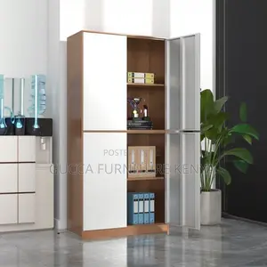Cabinets: Bend-Resistant Steel 4-Door Storage Cabinet