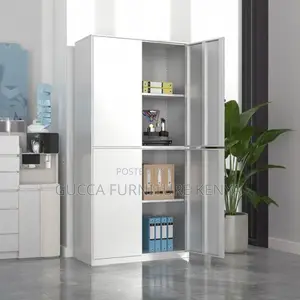 Cabinets: Bend-Resistant Steel 4-Door Storage Cabinet