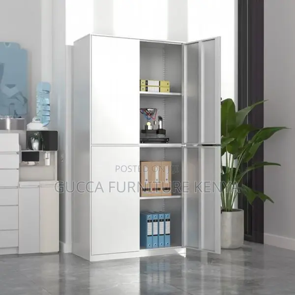 Cabinets: Bend-Resistant Steel 4-Door Storage Cabinet