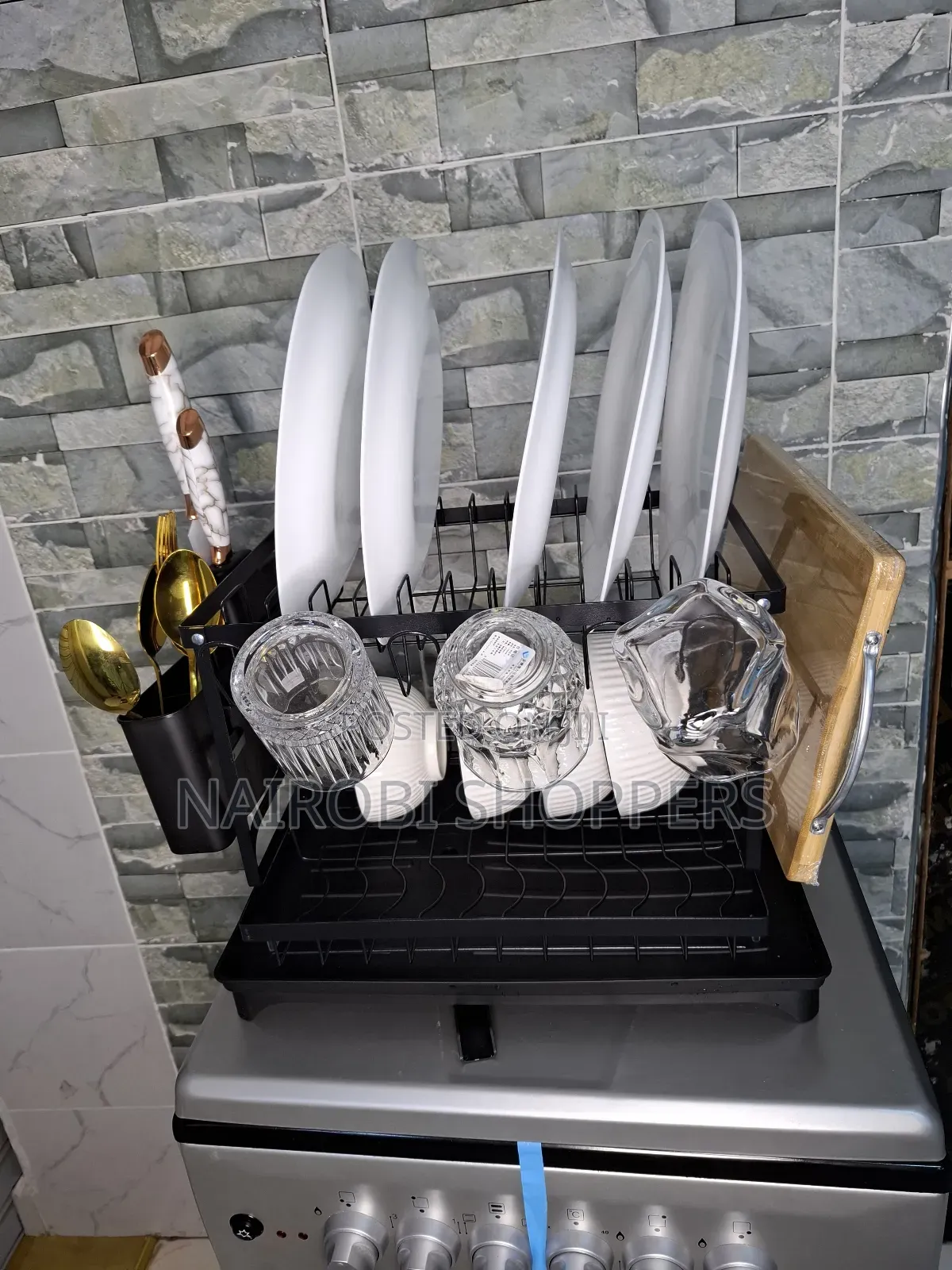 Dishrack 2 Tier Carbon Dish Rack