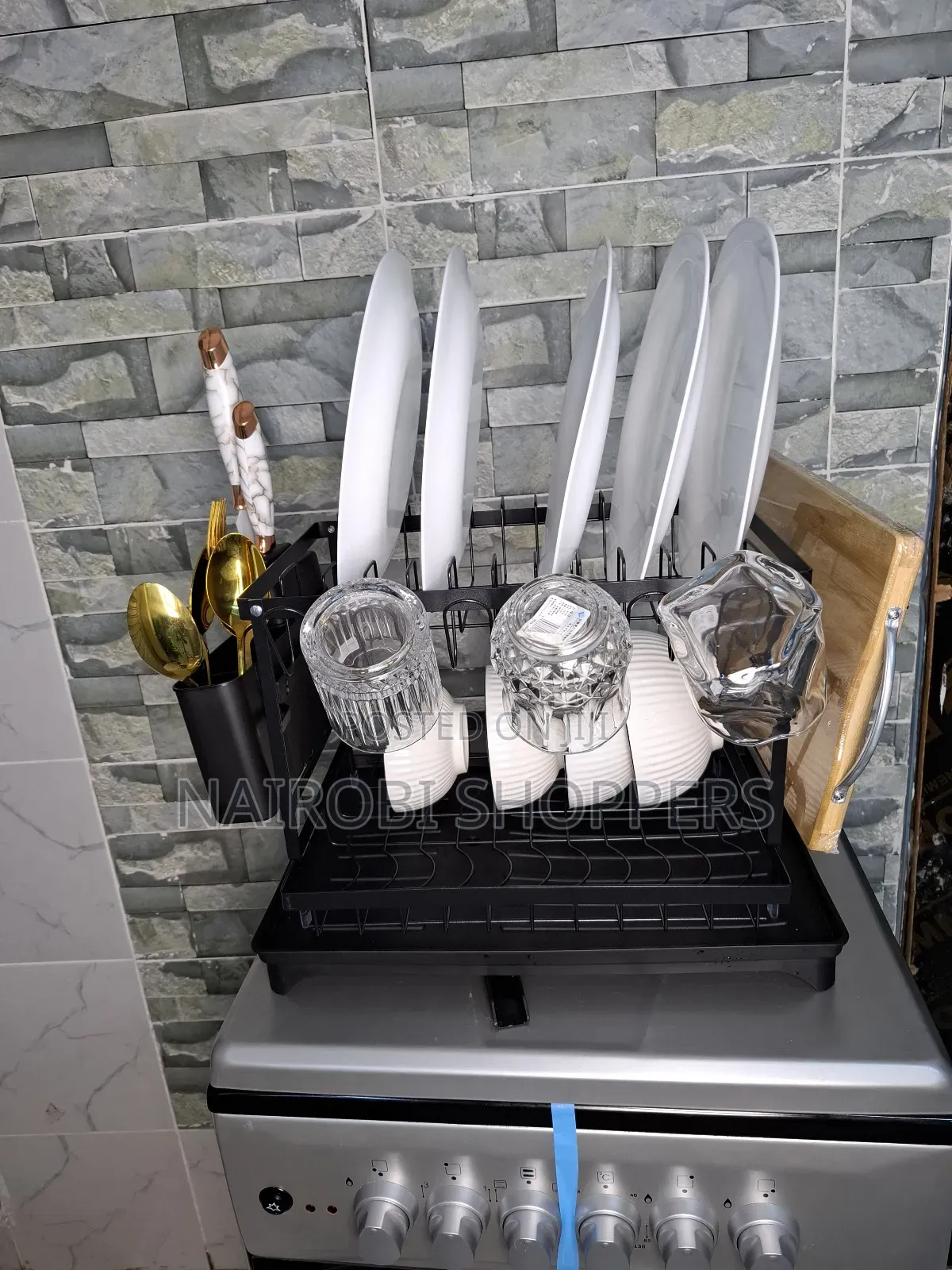 Dishrack 2 Tier Carbon Dish Rack