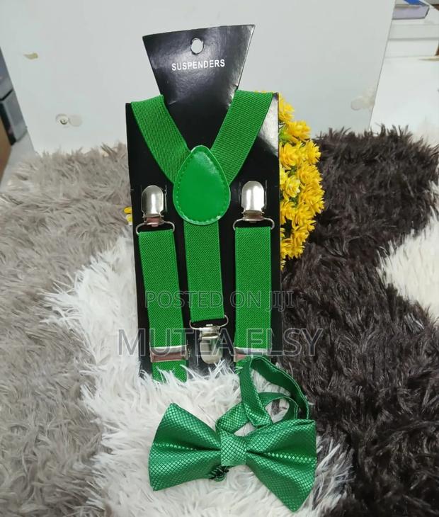 Safaricom Emelard Green Kids Suspenders Bowties Sets