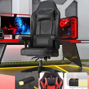 Office Chair:Modern Scarlet Gaming Chair With Leather Pillow