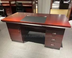 Office Desk:140cm Solid Corporate Desk With Built-in Cabinet