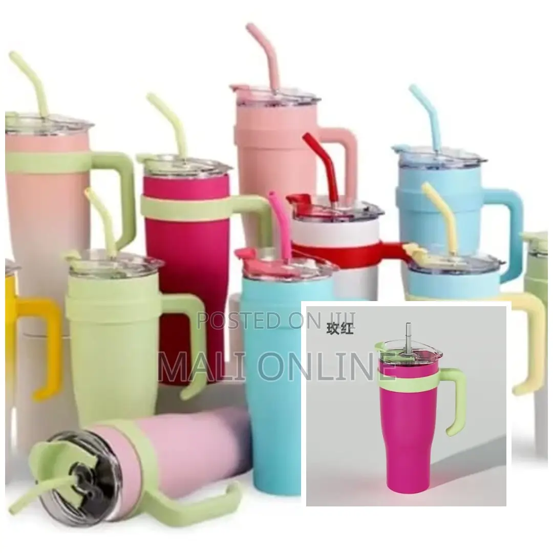 Stainless Steel Thermal Cup With Straw