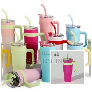 Stainless Steel Thermal Cup With Straw