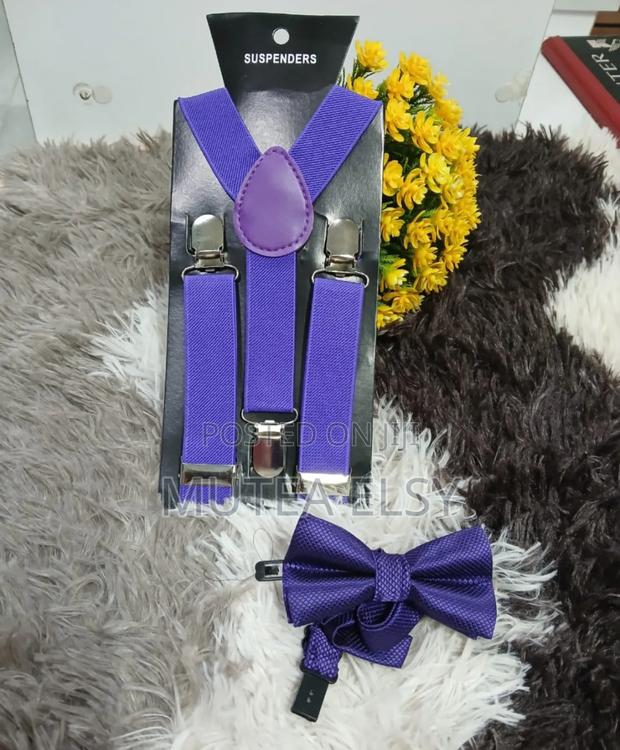 Dark Purple Royal Purple Kids Suspenders Bowties