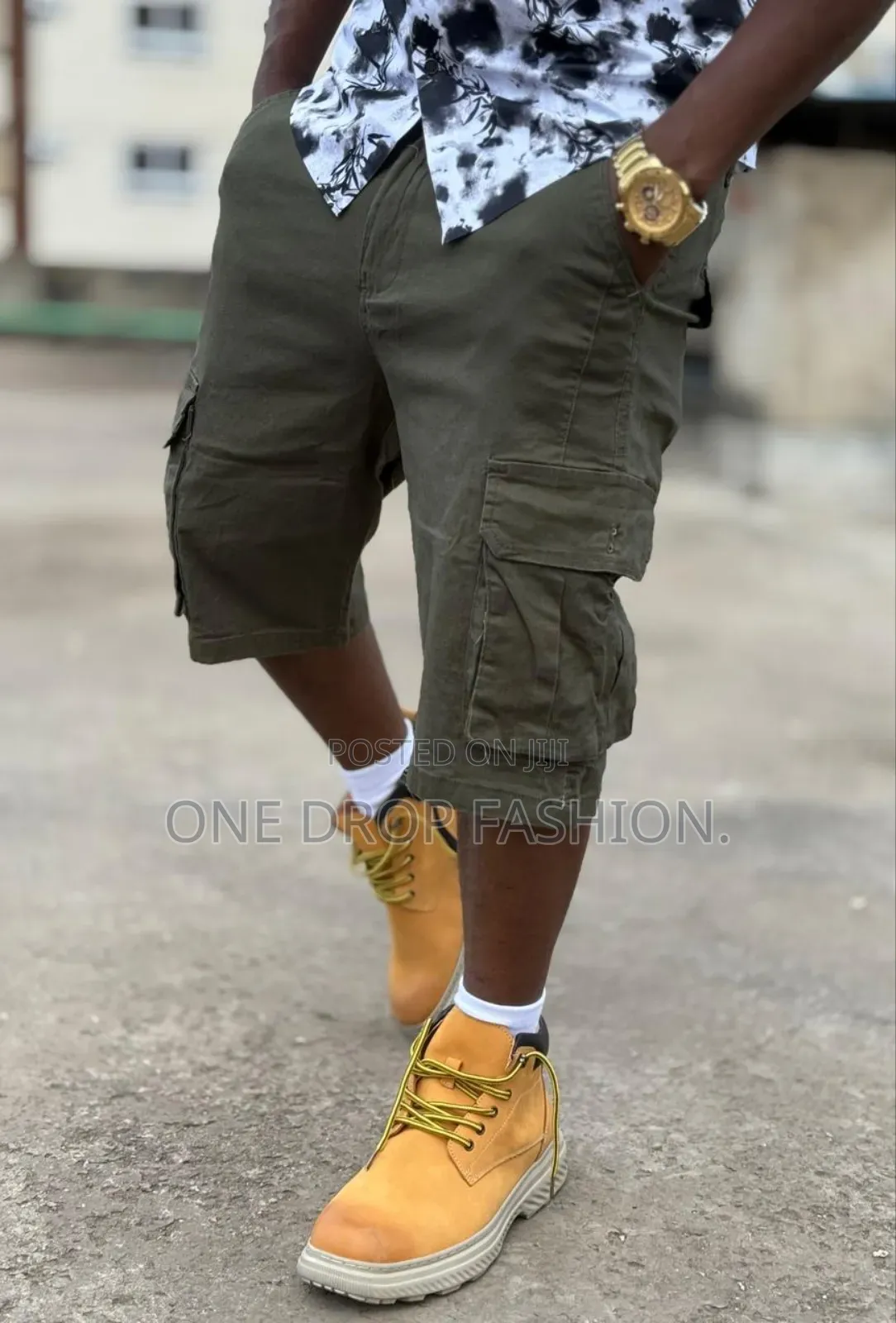 Jungle-Green Men Cargo Shorts