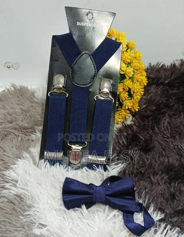 Black Navyblue Kids Suspenders Bowties Sets