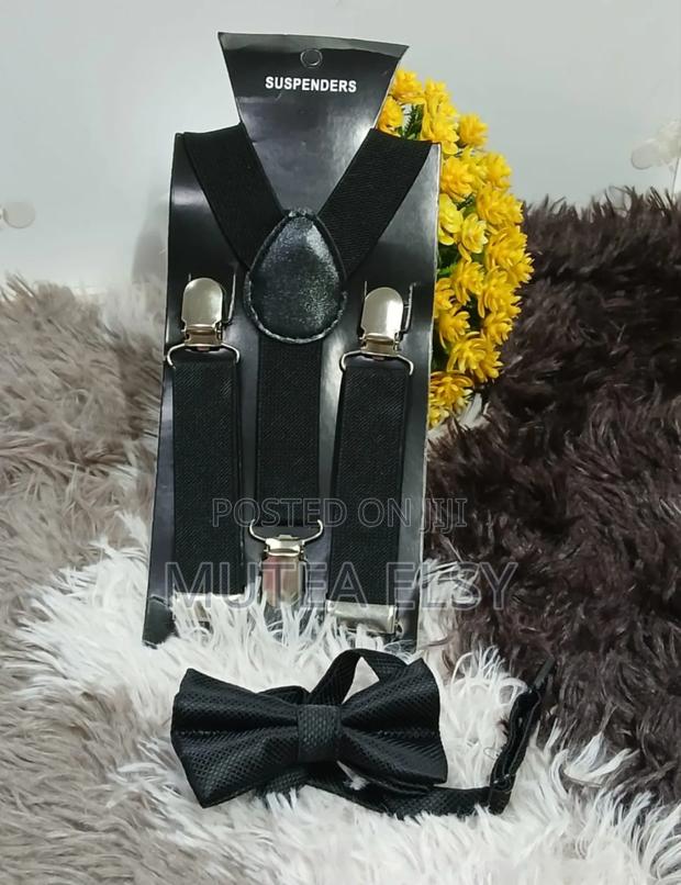 Black Navyblue Kids Suspenders Bowties Sets - thumbnail 2