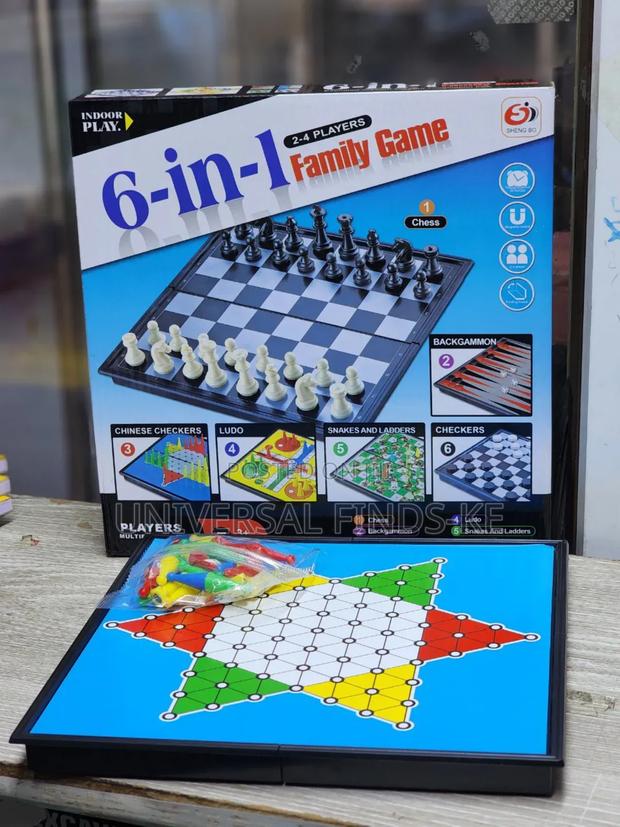 6in1 Board Game Chess,Checkers,Ludo, Backgammon ,Snake - thumbnail 3
