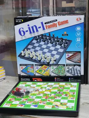 6in1 Board Game Chess,Checkers,Ludo, Backgammon ,Snake 