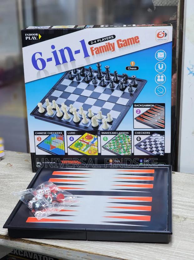 6in1 Board Game Chess,Checkers,Ludo, Backgammon ,Snake - thumbnail 6