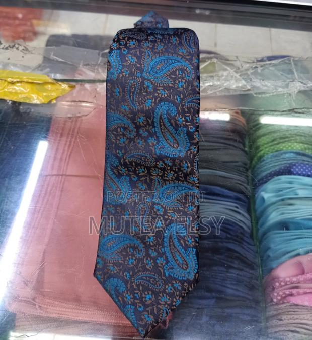 Teal Blue Coffee Brawn Executive Tie Sets - main view