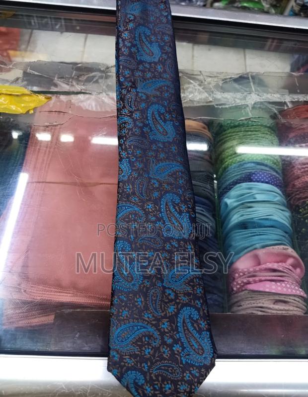 Teal Blue Coffee Brawn Executive Tie Sets - thumbnail 4