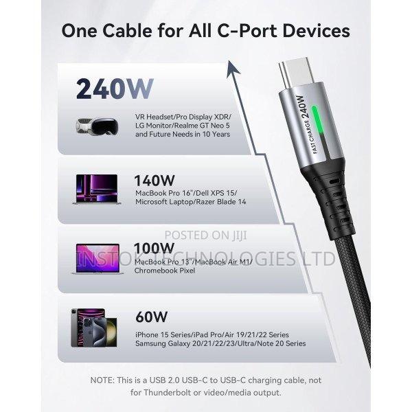 Iniu Usb-C to Usb-C Braided Cable 240w 2m (2-Pack) - thumbnail 2