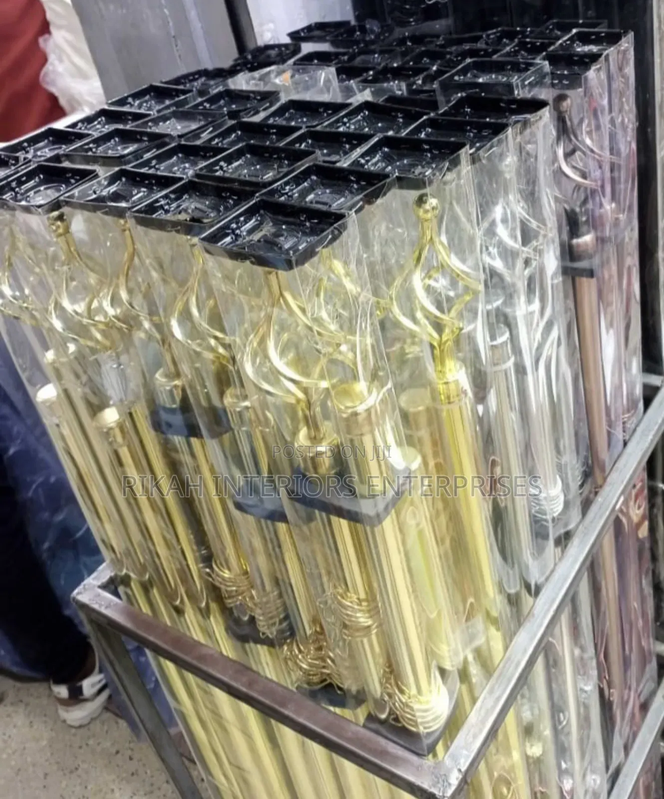 2m Double Gold Curtain Rods